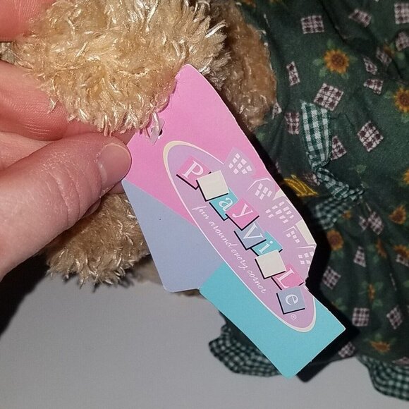 VTG #1 MOM Teddy Bear Plush Playville w/TAG Mother's Day Gift Fine Toy Green Tan - Picture 8 of 9